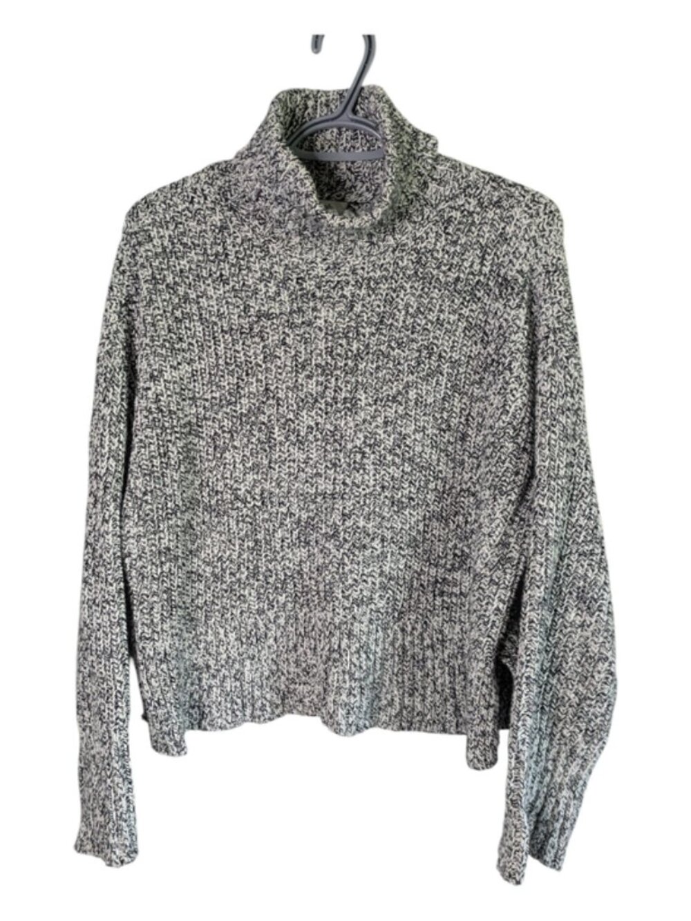 Madewell Wide Rib Turtleneck Sweater Marled Cookies and Cream Size Medium